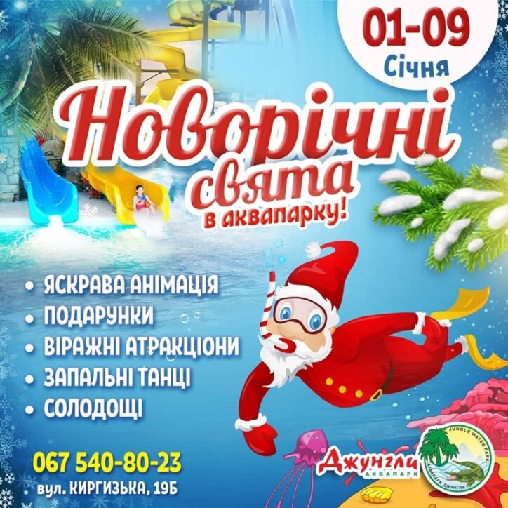 Новый год 2022 в аквапарке Джунгли